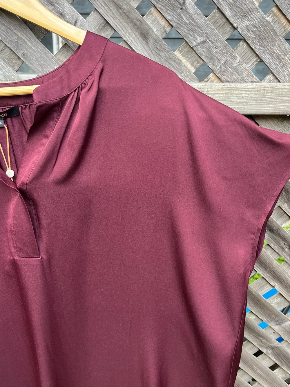 NWT Quince Washable Stretch Silk Dolman Sleeve Blouse Women’s XL Maroon - Picture 9 of 11